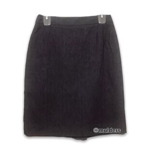 J. Crew Pinstriped Knee Length Black Linen & Cotton Blend Skirt Size 4